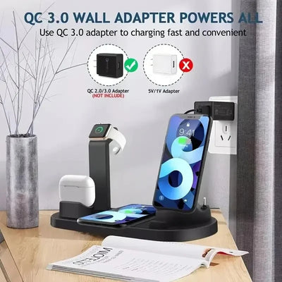 Universal Wireless Charging Station for iPhone 16, 15, 14, 13, 12, 11 Pro Max/Pro/Mini/Plus & for AirPods Pro 2 - Quick Charge