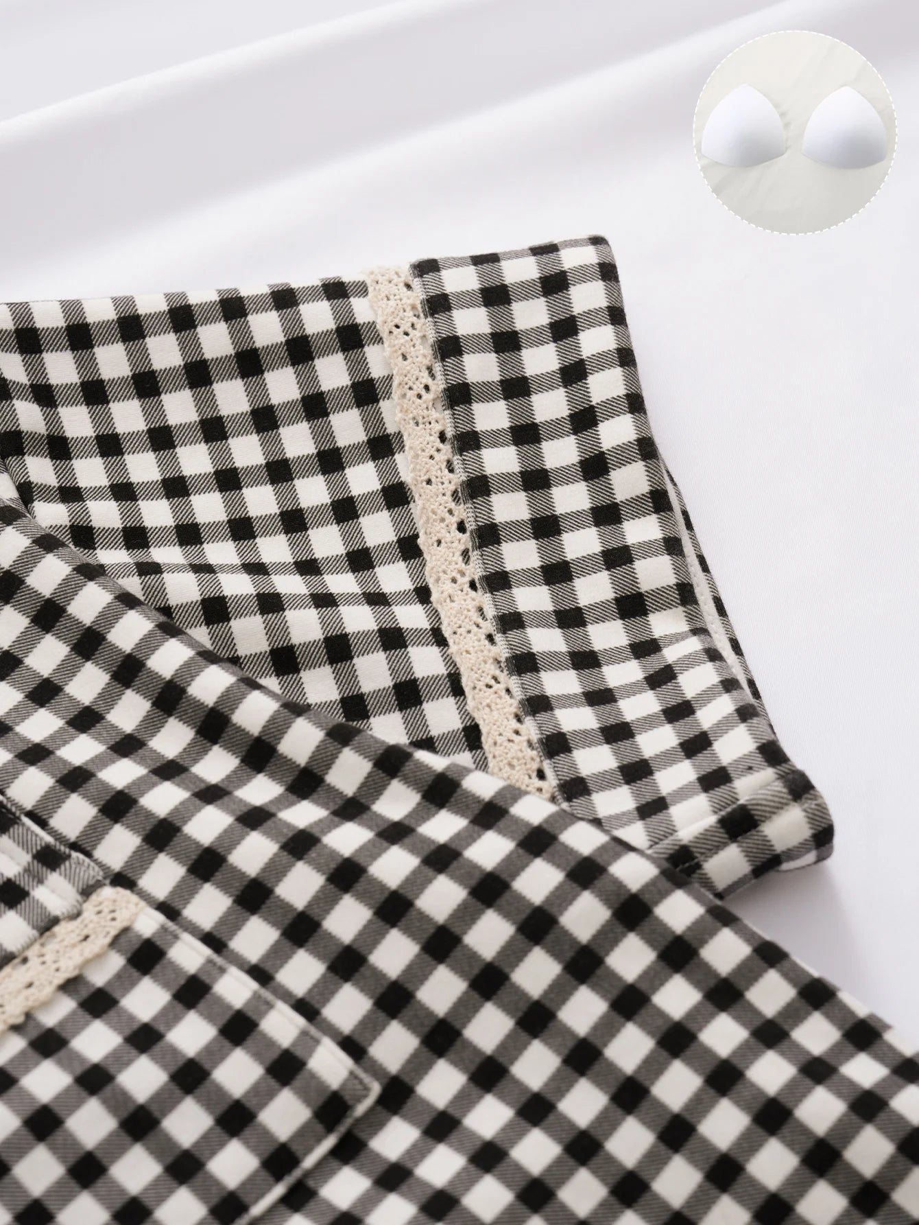 Women's sleepwear 2025 new summer plaid lapel lace lace lace short sleeved shorts can be worn as a two-piece home outfit