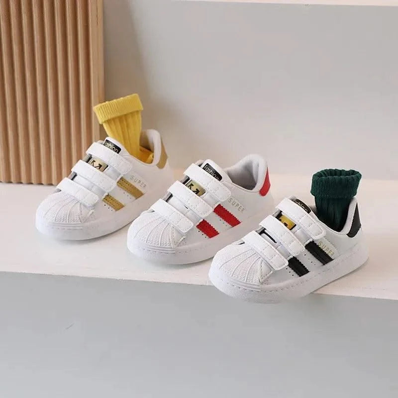 Children's Sports Shoes Spring and Fall Four Seasons Models Boys and Girls Casual Board Shoes Shell Head Small White Shoes