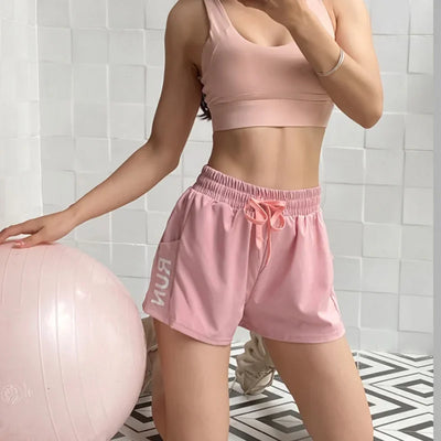 Women's 2 in 1 Biker Shorts  Workout Fitness Running Shorts Summer Loose Quick Dry Athletic Sports Shorts With Pocket