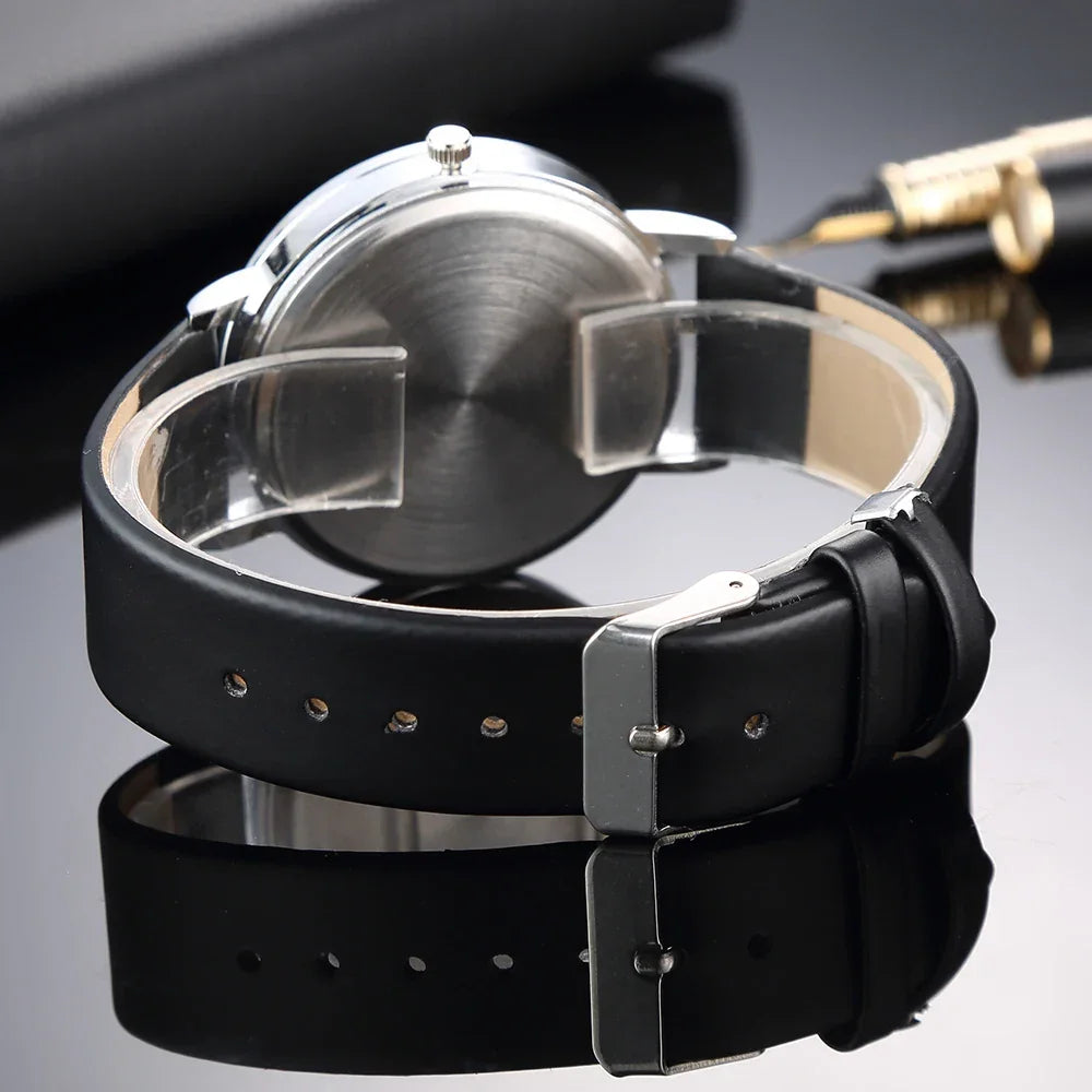 Luxury Women Watches 2025 New Stylish Silver Minimalist Business Ladies Quartz Watch Breathable Leather Steel Clock Reloj Mujer