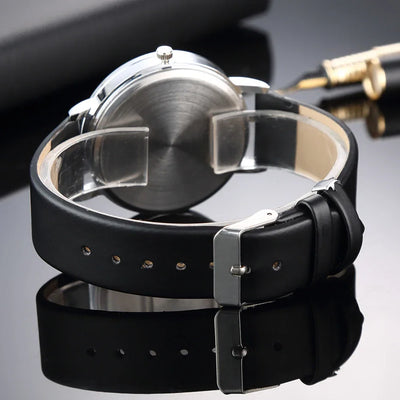 Luxury Women Watches 2025 New Stylish Silver Minimalist Business Ladies Quartz Watch Breathable Leather Steel Clock Reloj Mujer