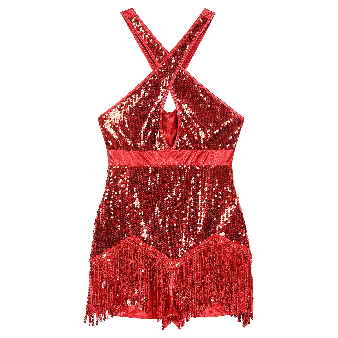 Women's Sequin Dance Dress Latin American Dance Costume Body Sleeveless Classical Samba Rumba Dresses Jazz Ballerina Dancewear