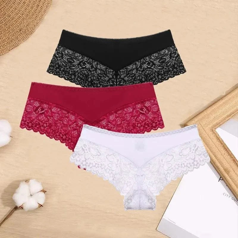 3 Pieces Women's Boxers Sexy Lace Seamless Female Underwear Perpective Panties for Women Boyshorts Fashion Boxer Briefs Lingerie