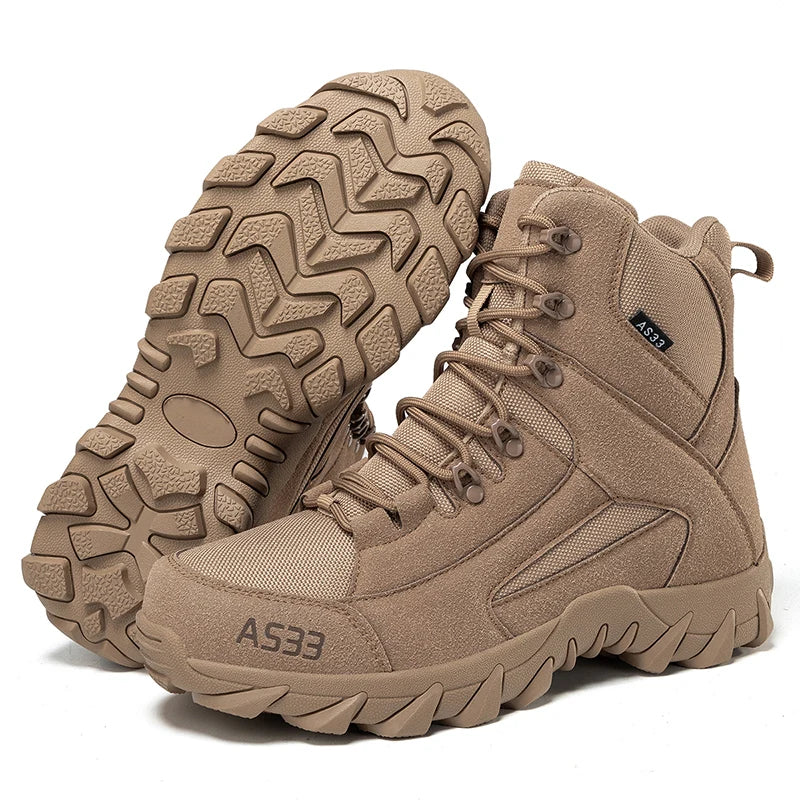 Outdoor Training Combat Boots Men Safety Comfortable Breathable Men's Ankle Boots Tactical Waterproof Climbing Boots Hiking Shoe