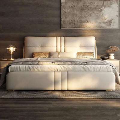 Luxury Double Bed Modern Sofa Design Simple Princess Sleeping Massage Bed Leather Headboards Muebles Lounge Suite Furniture