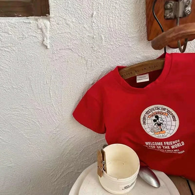 Children's Summer Clothing Cartoon Fashion Printed Children's Short Sleeved T-shirt Clothes Children's Birthday Clothes Gifts