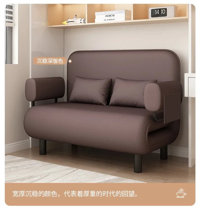 Sofa bed folding dual-purpose small apartment living room Internet celebrity telescopic bed single balcony