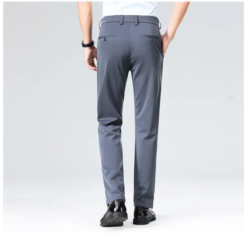 Plus Size Big and Tall Mens Trousers Business Casual Loose Straight Leg Pants Comfort Fit Office Work Commuting No Tight Classic