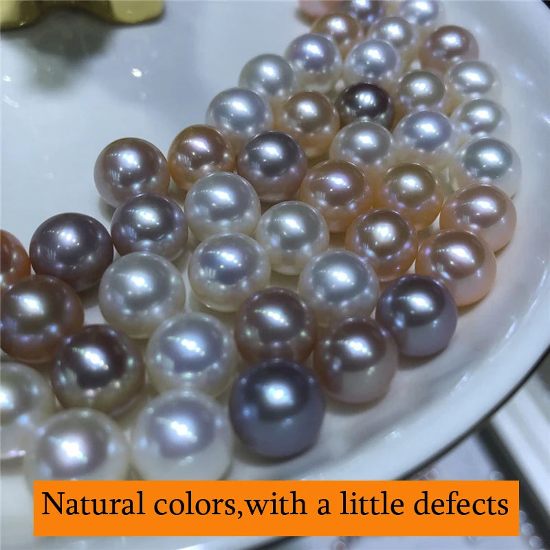 MeiBaPJ 10mm Natural Nearround Pearls Fashion Drop Earrings DIY Genuine 925 Silver Fine Wedding Jewelry for Women