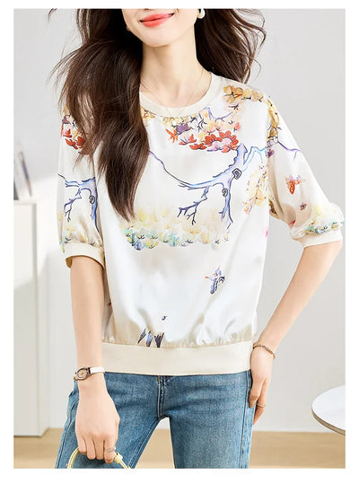 New Spring Summer Casual women T-shirts Fashion printed ladies shirts short Sleeve Tees Tops