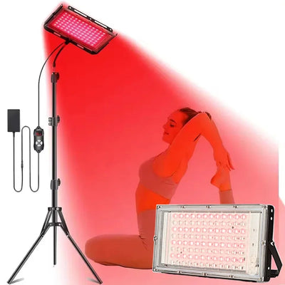 50W Red Light Therapy Lamp Infrared Light Therapy with Stand 660nm & 850nm NIR Light Device for Body Pain Relief Skin Care