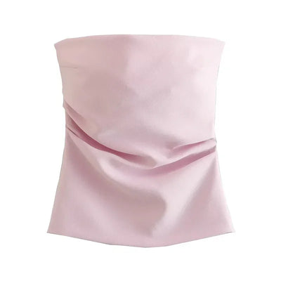TRAF Top Women Summer Tanks&Camis Corset Tops Ladies Fashion Casual Sexy Elegant White Black Blue Pink Sleeveless Tank Tops