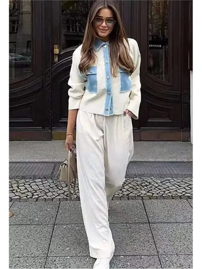 HipSeam Patchwork Bomber Jacket Women Casual Denim Women's Short