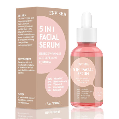 ENVISHA Facial Serum Hyaluronic Acid Niacinamide Vitamin Face Skin Care Anti-Aging Wrinkle Whitening Moisturizing Shrink Pores