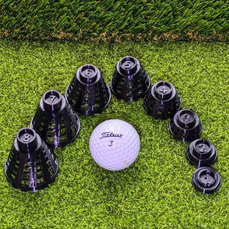 8PCS Stable Golf Simulator Tees Plastic Golf Tee Holders Adjustable Aiming Direction Golf Training Rack Professional Accessories