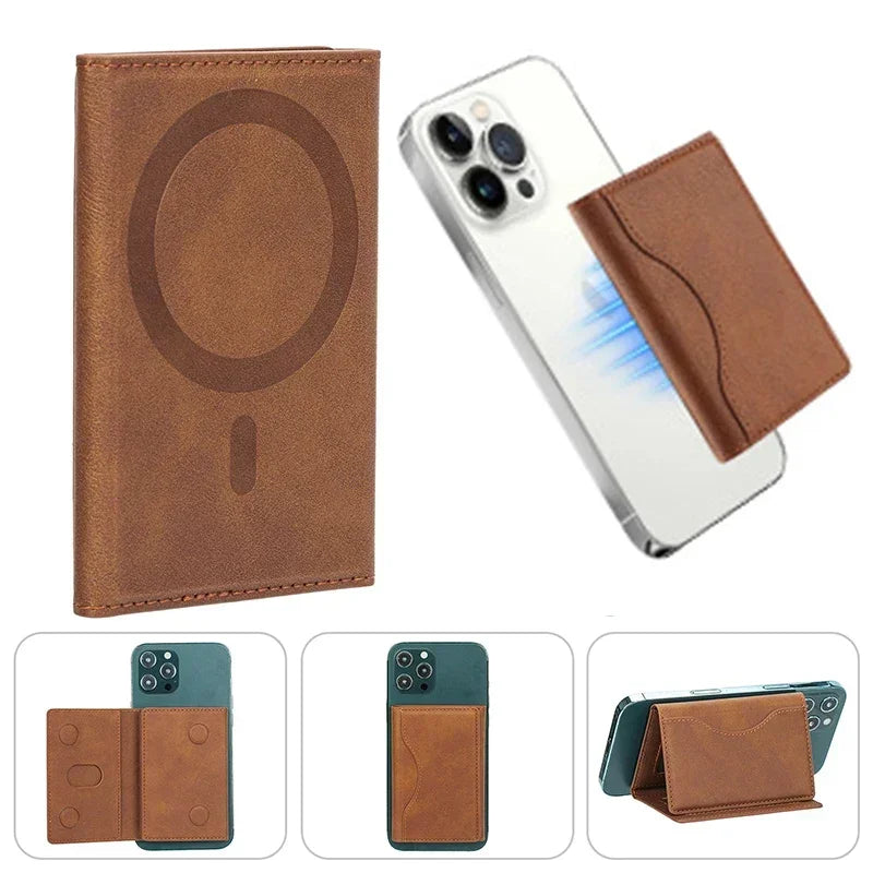 Magsafe Wallet Mobile Phone Bag Credit Card Holder Magnetic Wallet Men Luxury Bank Cardholder Case Minimalist Wallet Card Bag