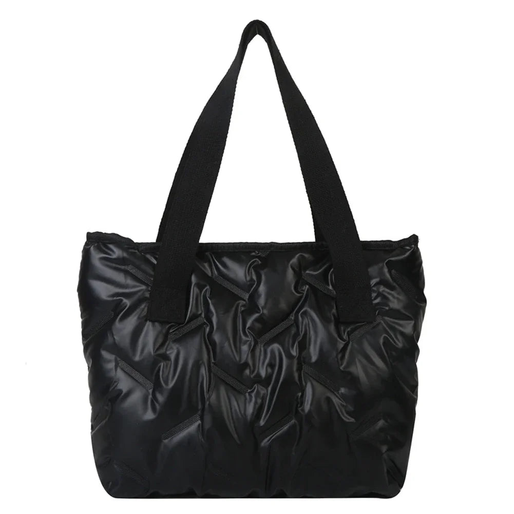 Fashion Large Tote Padded Handbags Designer Quilted Women Shoulder Bags Luxury Nylon Down Cotton Crossbody Bag Winter Purse 2023