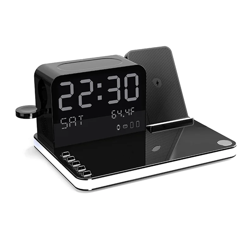 Wireless Charging Station Withtime Display Multifunctional Charging Accessories Compatible Withmultiple Devices-ABIU
