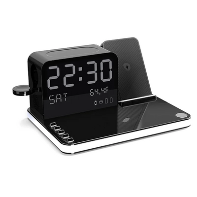 Wireless Charging Station Withtime Display Multifunctional Charging Accessories Compatible Withmultiple Devices-ABIU