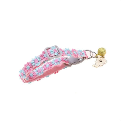 Pet Collar With Bell Cartoon Footprint Colorful Dog Puppy Kitten Collar Adjustable Safety Bell Ring Necklace Pet Accessories