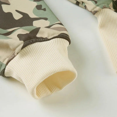 Camouflage Print Loose Casual 2 Piece Set Women Tracksuits Full Sleeve Zipper Hooded Sweatshirts Top + Wide Leg Pants Suits