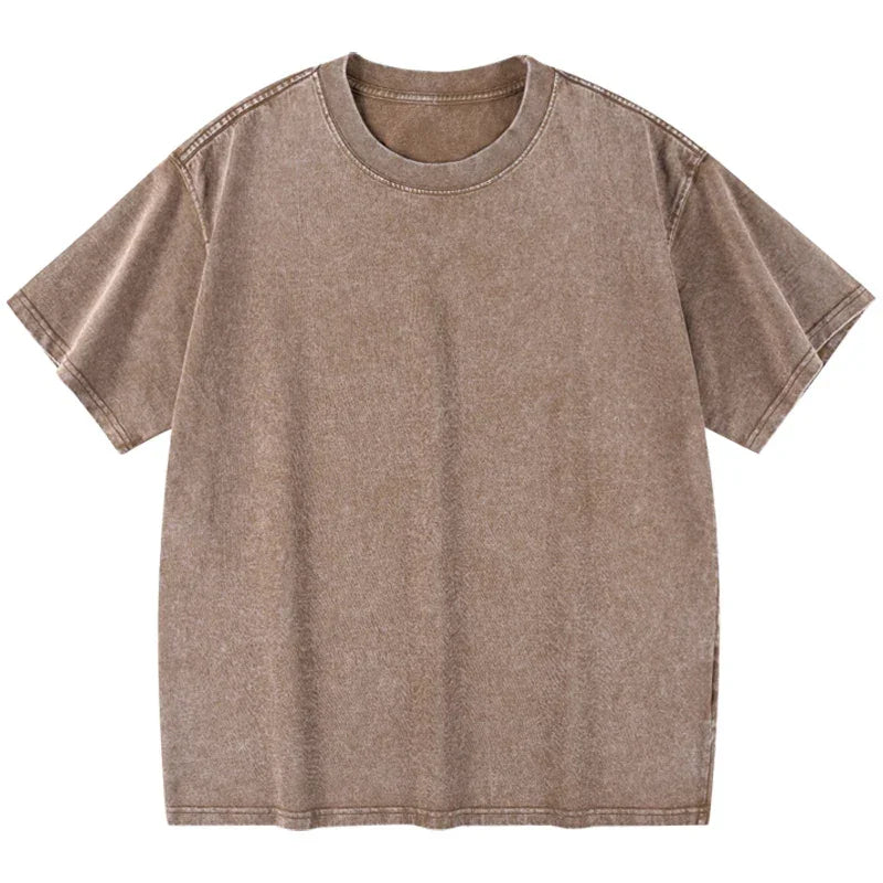 Men's Women Washed Vintage T-Shirts Street Hip Hop