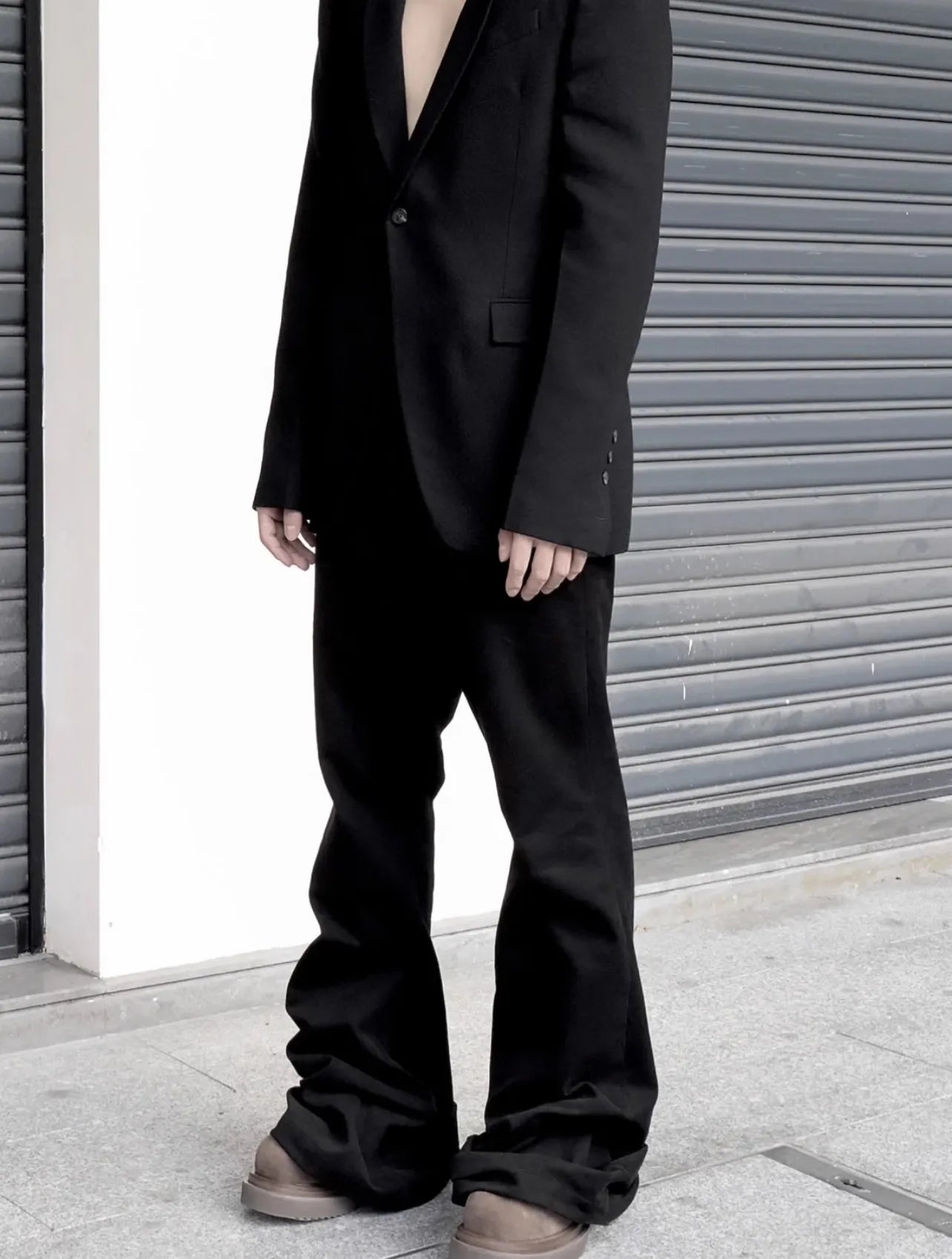 Men's Jeans Fashion Pants for Man Zipper Full Length Streetwear Pants Denim Black Solid Men's Clothing