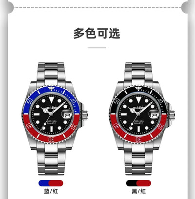 2025Advanced men's watches high-end products green water ghost quartz watches steel band waterproof luminous watches
