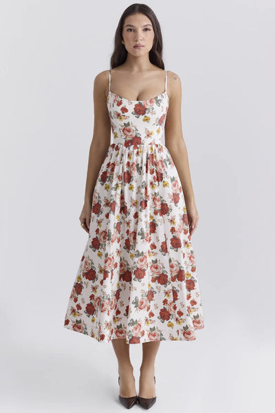 Elegant floral prints Dresses for summer women's dresses 2024 New Skinny Sexy Backless SLeeveless High Waist Maxi Sling Dress