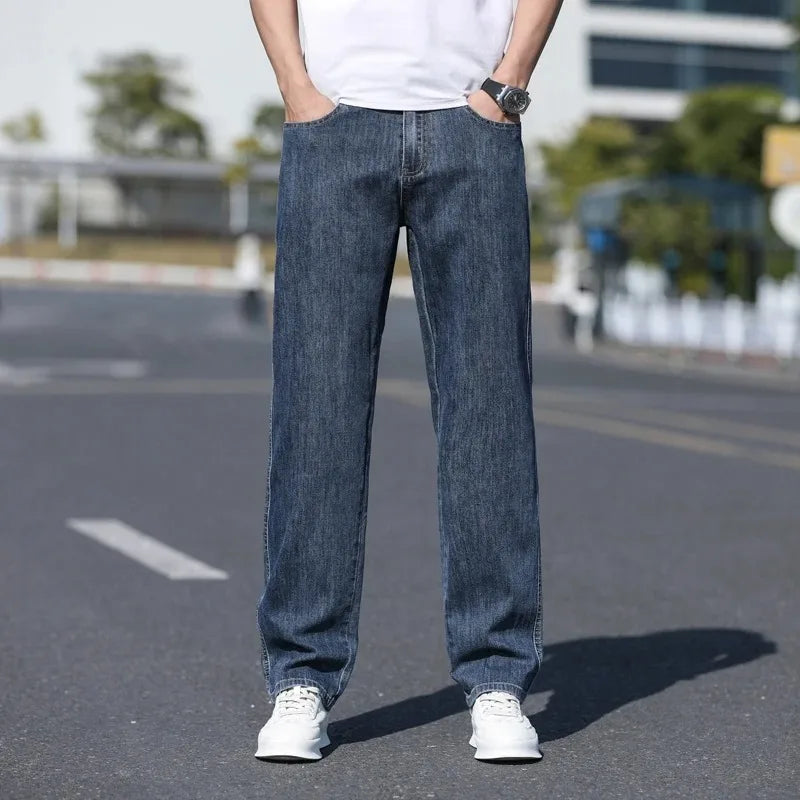 Men's Jeans American High Street Micro-flared Jeans Summer Slim Fashion Brand Pants Retro Washed Straight Pants 2025