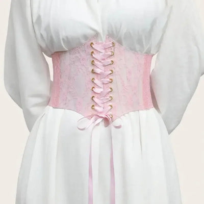 Fashion Women Waist Corset Flower Embroidery Elastic Waistband Black White Red Pink Wide Lace Slimming Body Belts Cummerbunds