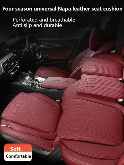 54cm Breathable Car Seat Cushion Luxury Leather Commercial Vehicle Non-slip Support Pad Universal High Rebound Sponge Seat Cover