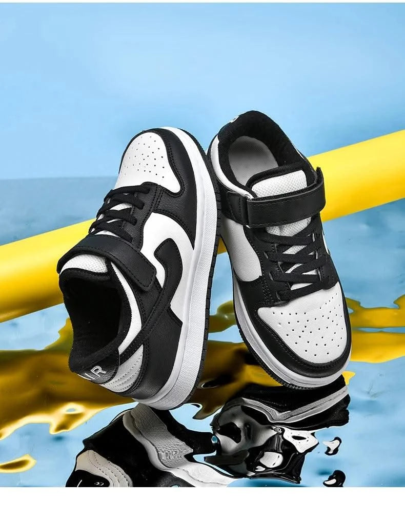 Boys' sports shoes 2025 new leather-covered waterproof children's casual shoes primary school trend non-slip board shoes