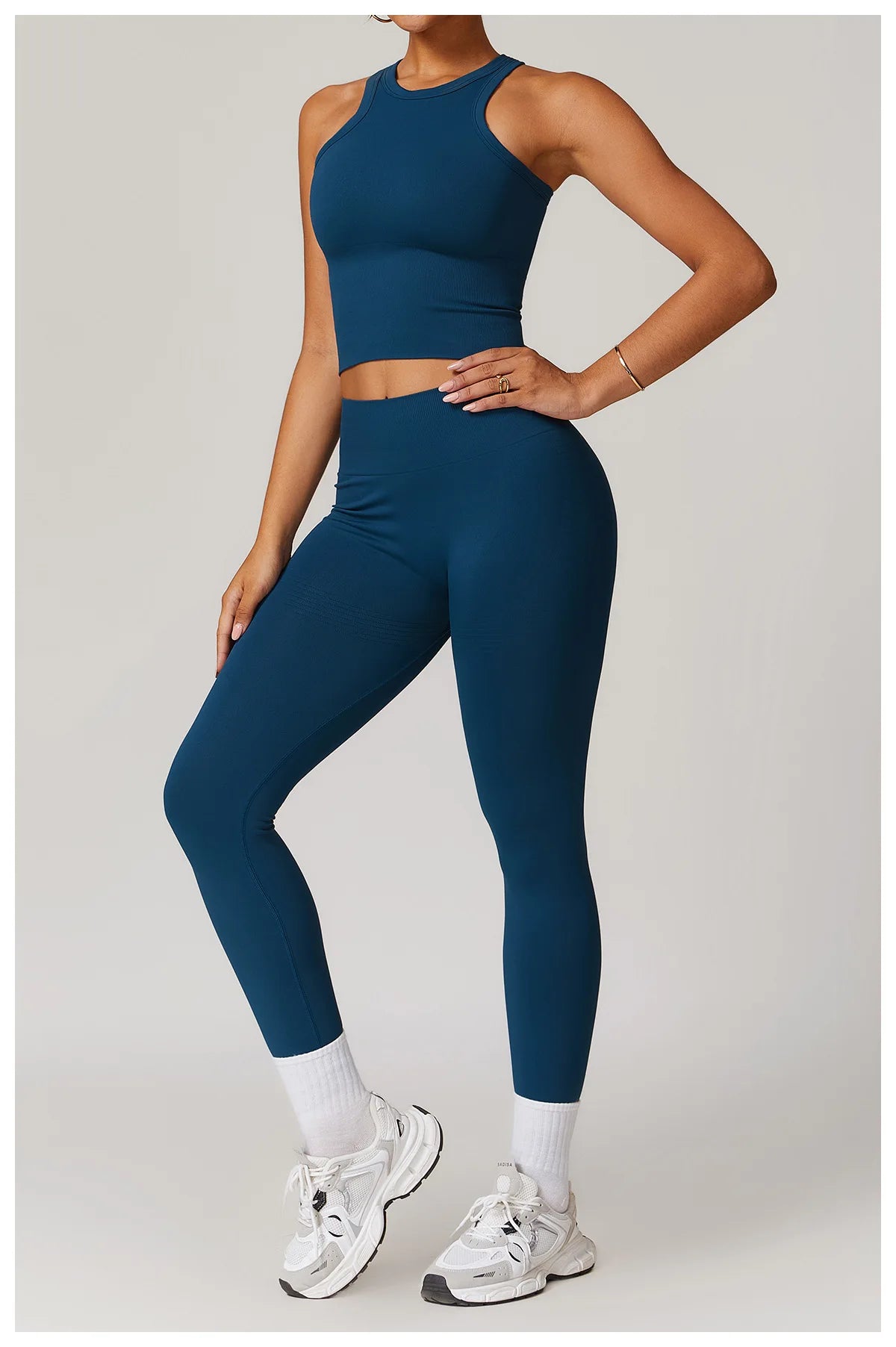 Seamless Athletic Wear Women's Clothes 2 Pieces Yoga Set Workout Sportswear Gym Clothing High Waist Leggings Fitness Sports Suit