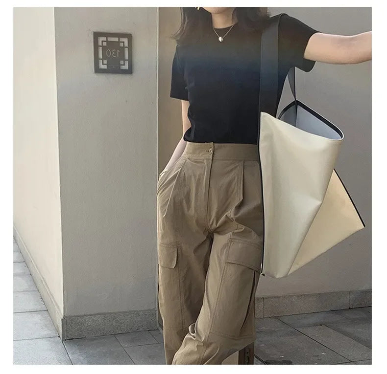 2025 Summer T shirts for Women Men Brown Casual Female Korean Streetwear Tees Unisex Basic Solid Young Cool Oversized Tops