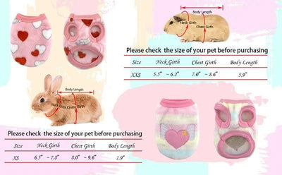 Rabbit Soft Fleece Guinea Pig Cosy Vest | Bunny Costume for Ferret Chihuahua Rabbit |Pet Clothes &Accessories