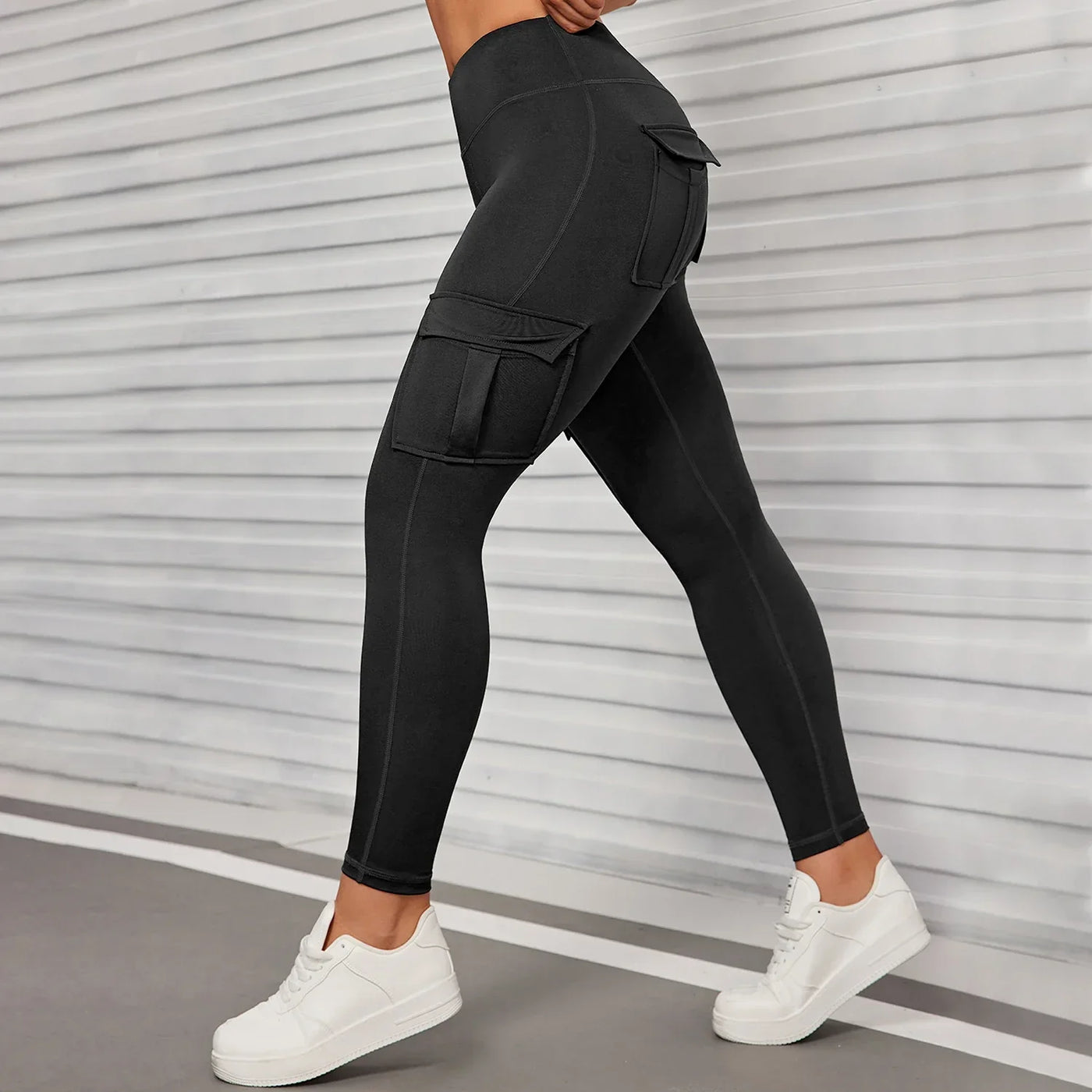 Pockets High Waist  Hip Lifting Women Leggings Casual Outdoors Running Pants Fitness Sports Activewear Pants