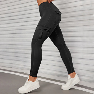 Pockets High Waist  Hip Lifting Women Leggings Casual Outdoors Running Pants Fitness Sports Activewear Pants