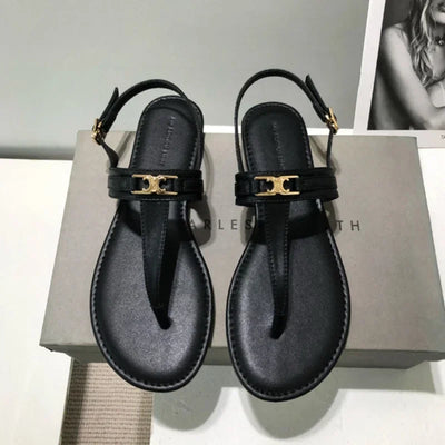 2025 Women's Flip Flops Summer New T Straps Simple Sandals Casual Flat Sandals  flat heel clip toes Roman outside Casual Shoes