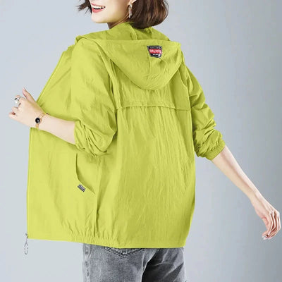 2025 New Fashion Summer Sun Protection Clothing Women Hooded Short Breathable Loose Print Thin Casual Sun Jackets Female Coats