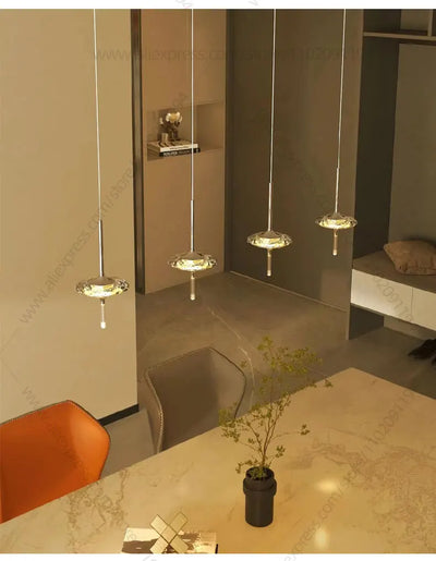 Led Chandelier Home Decoration Lighting Hanging Lamps Living Room Indoor Gloss Island Kitchen Lamps Chrome Staircase Chandelier