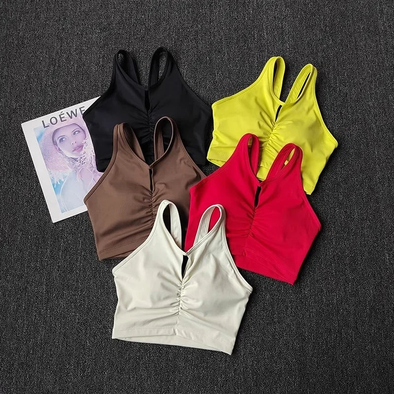 Sports Underwear for Women High-intensity Integrated Cup Shockproof Bra Running Training Suit Fitness Yoga Vest Wear Outside