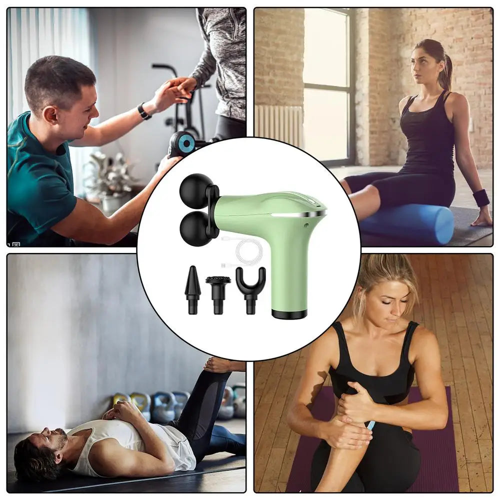 Massager Cordless Double-Headed Electric Smart Vibration Portable Muscle Massager Handheld Back Massager Electric Smart Portable