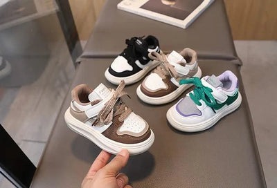 Children's Sports Shoes Girls 2025 Spring Autumn New Leather Shoes PU Leisure Soft Soled Boys Sneakers Baby Girl Casual Shoes