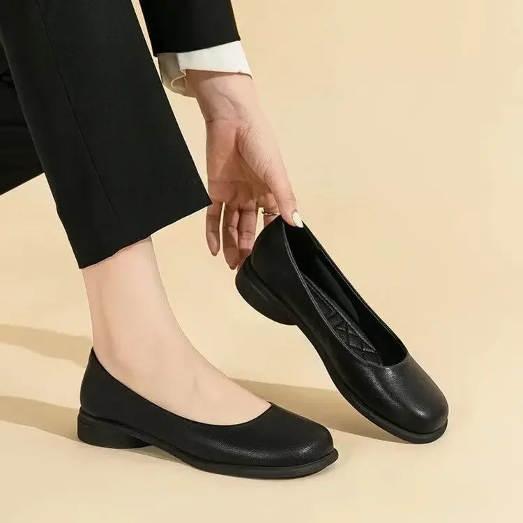 Ladies Shoes Slip on Round Toe Women Footwear Flat Black Light New in Summer 2025 Spring Solid Casual Slip on Flat Loafers Shoes