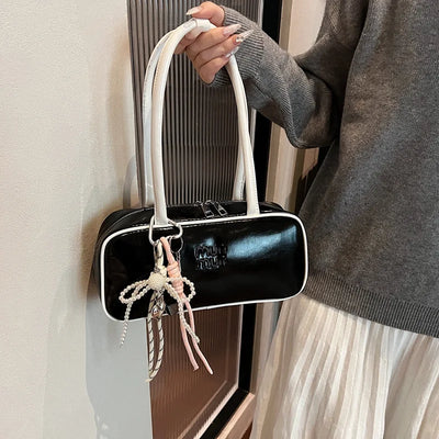 Designer Bowling Tote Women's Oversized Shoulder Bag, High-Capacity Office Handbag, Fashionable Minimalist Crossbody Purse