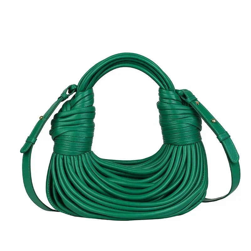 Handbags for Women Gold Luxury Designer Handwoven Noodle Bags Rope Knotted Pulled Silver Evening Clutch Chic Holder Container