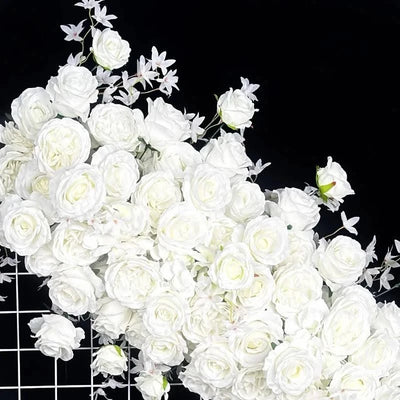 90CM White Rose Flower RowDecor Wedding Party Dress