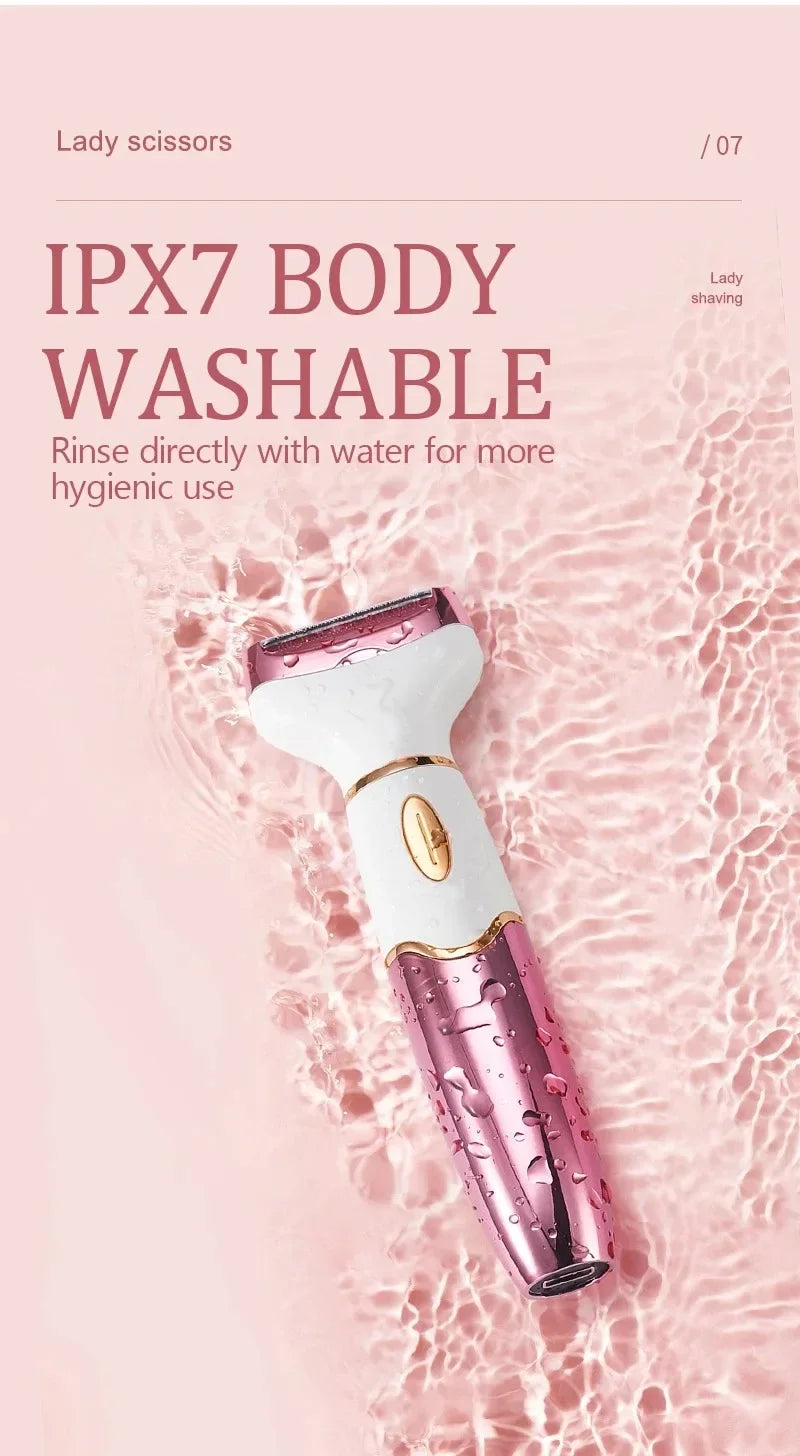 4 in 1 Women's electric epilators Hair trimmers for underarms, bikini, arms, legs, face and beard Portable and painless epilator